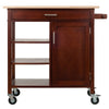 Marissa Kitchen Utility Cart Natural & Walnut WIN-94543