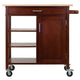 Marissa Kitchen Utility Cart Natural & Walnut WIN-94543