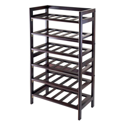 Silvi 30-Bottle Wine Rack, Walnut