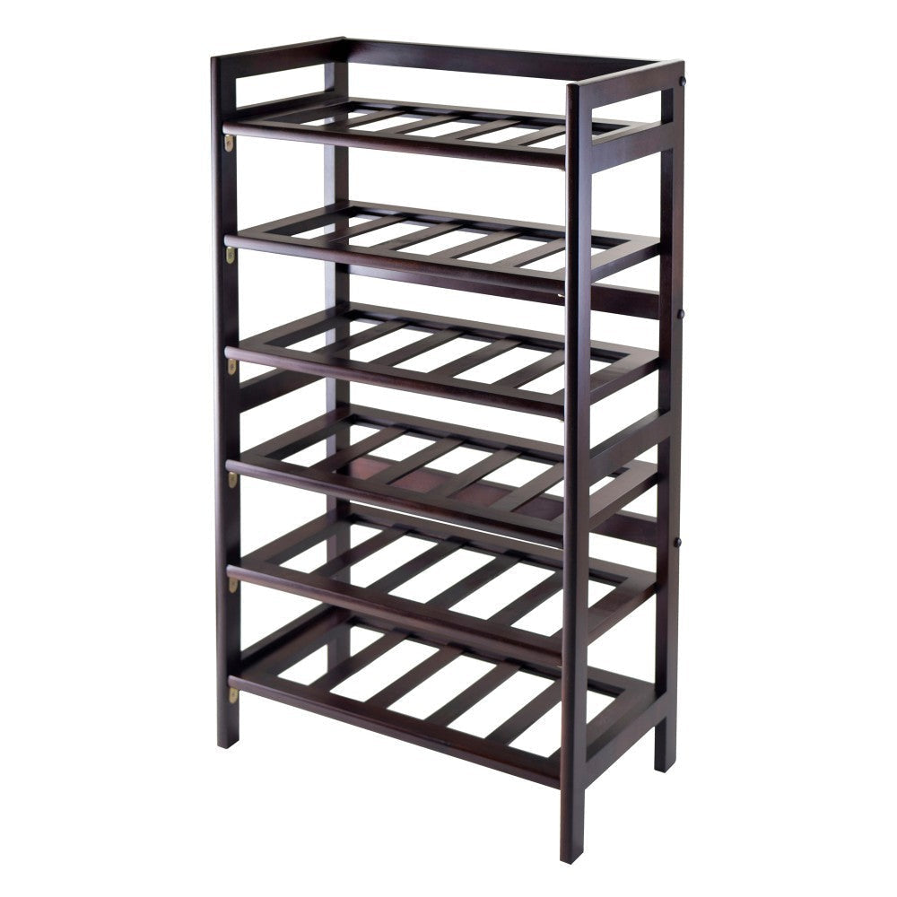 Silvi 30-Bottle Wine Rack, Walnut