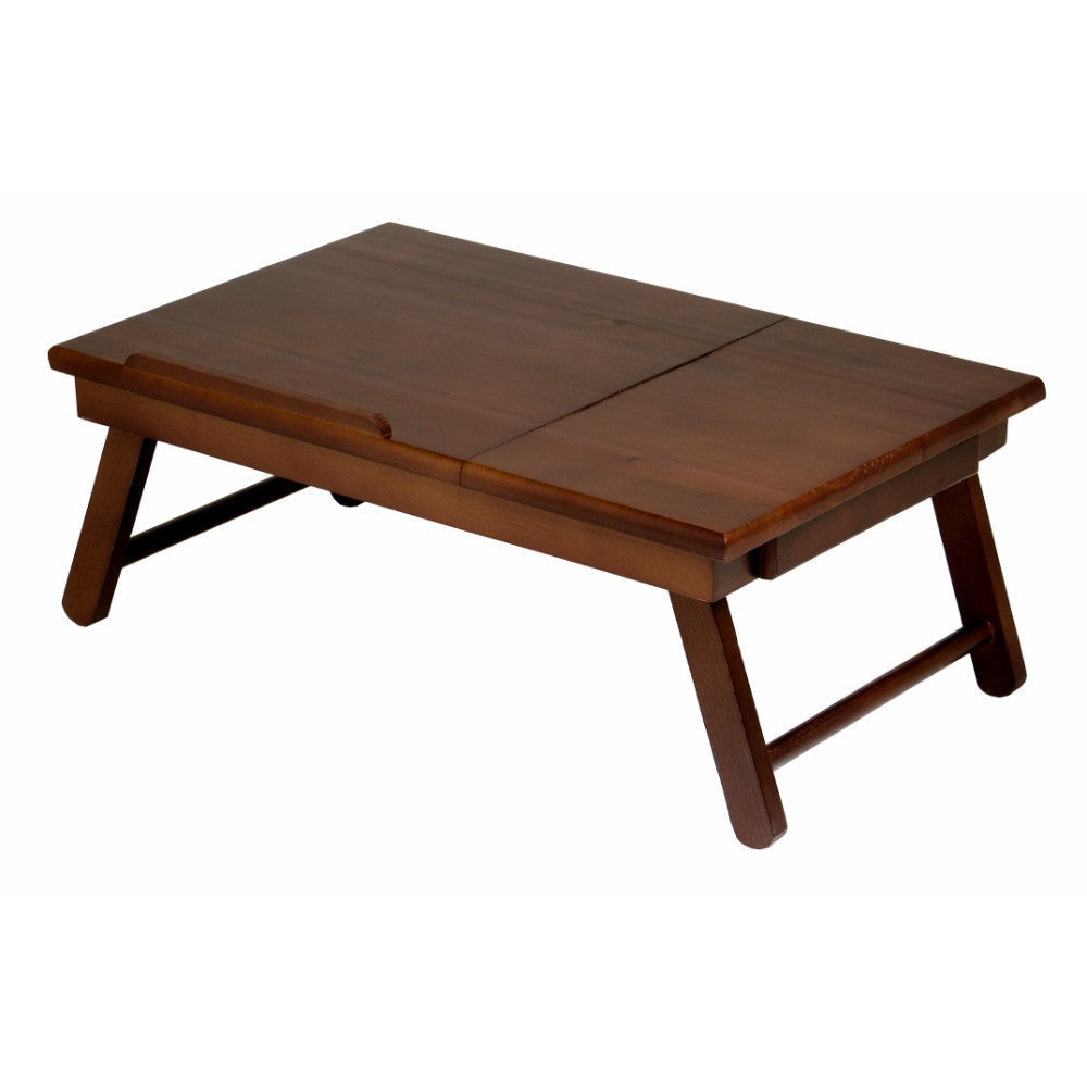Alden Lap Desk, Tilt Top and Storage, Walnut
