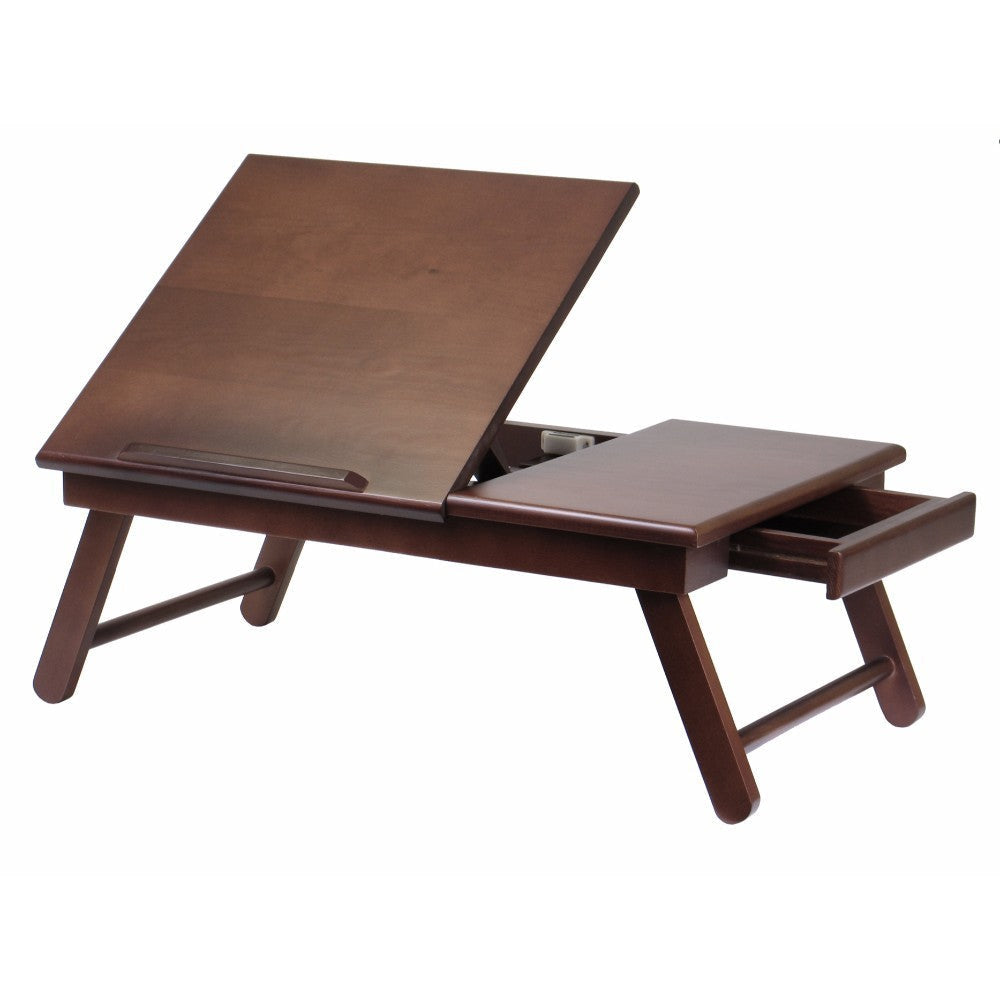 Alden Lap Desk Tilt Top and Storage Walnut WIN-94623