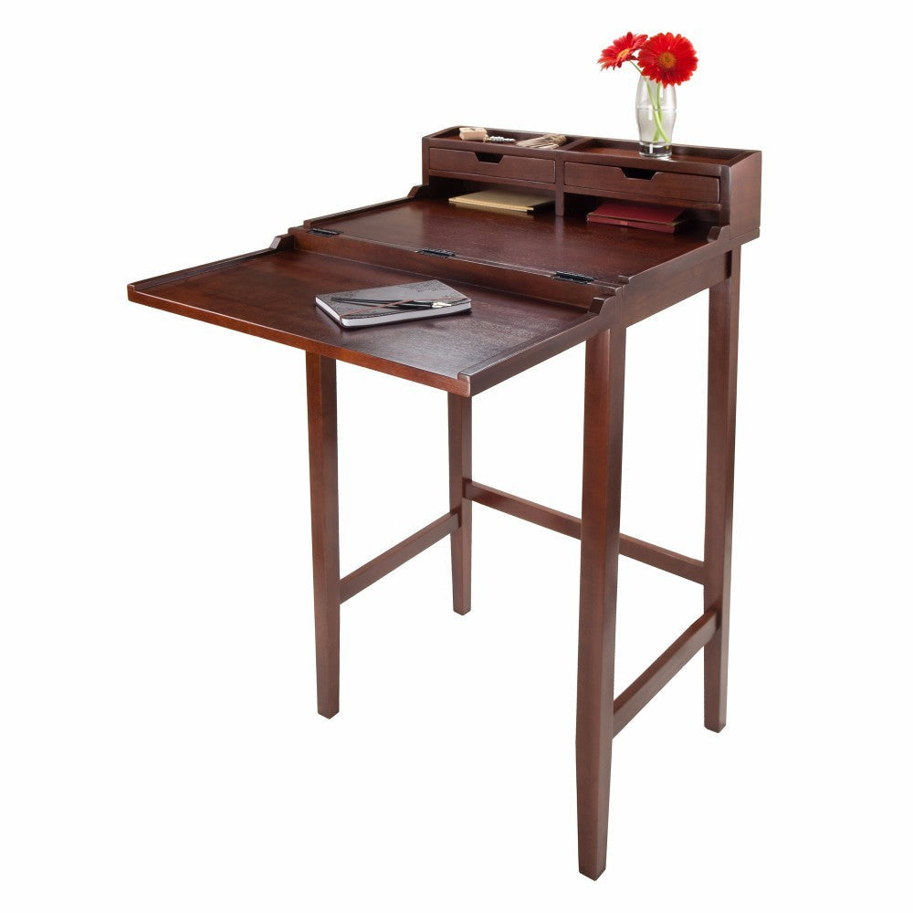 Brighton High Desk with 2 Drawers Walnut WIN-94628