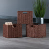 Tessa 3-Pc Foldable Woven Rope Basket Set Walnut WIN-94810