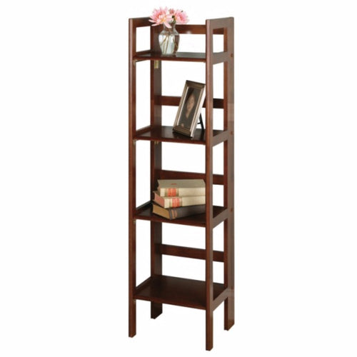 Terry Narrow 4-Tier Foldable Shelf, Walnut