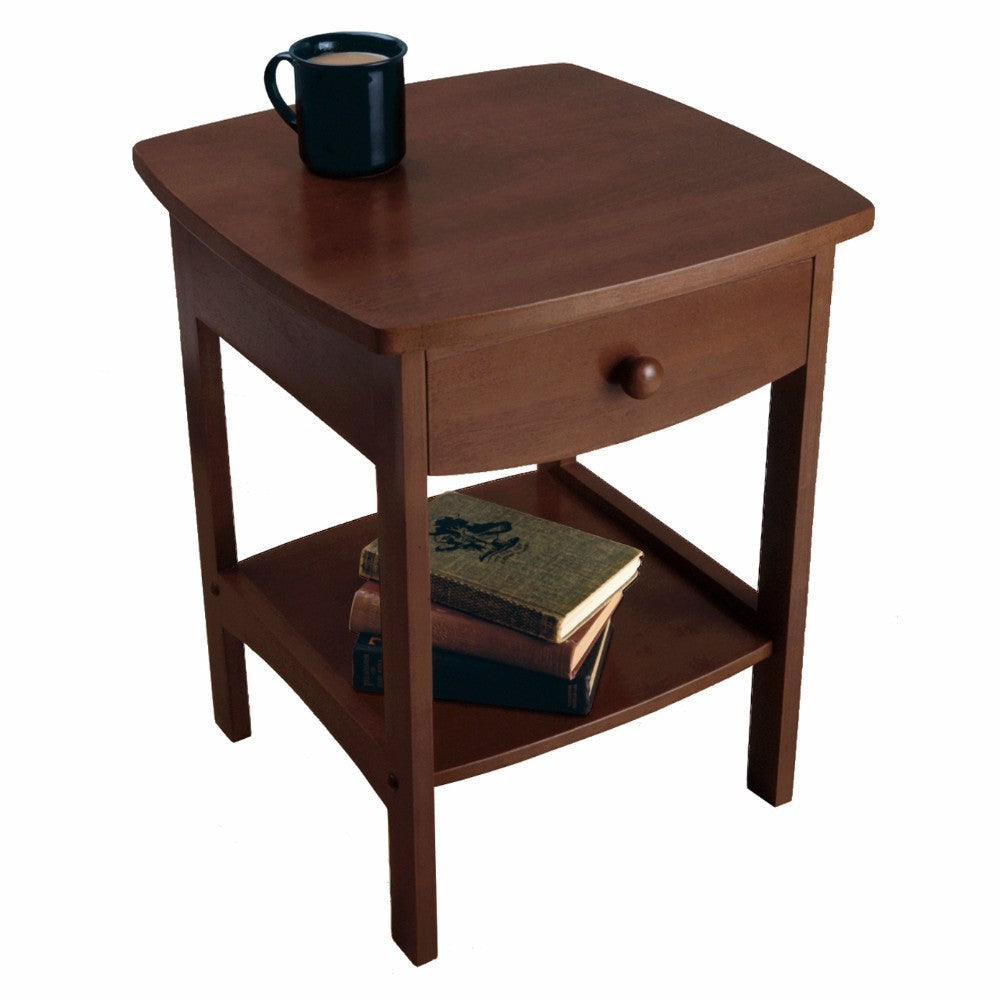 Claire Curved Accent Table Nightstand Walnut WIN-94918