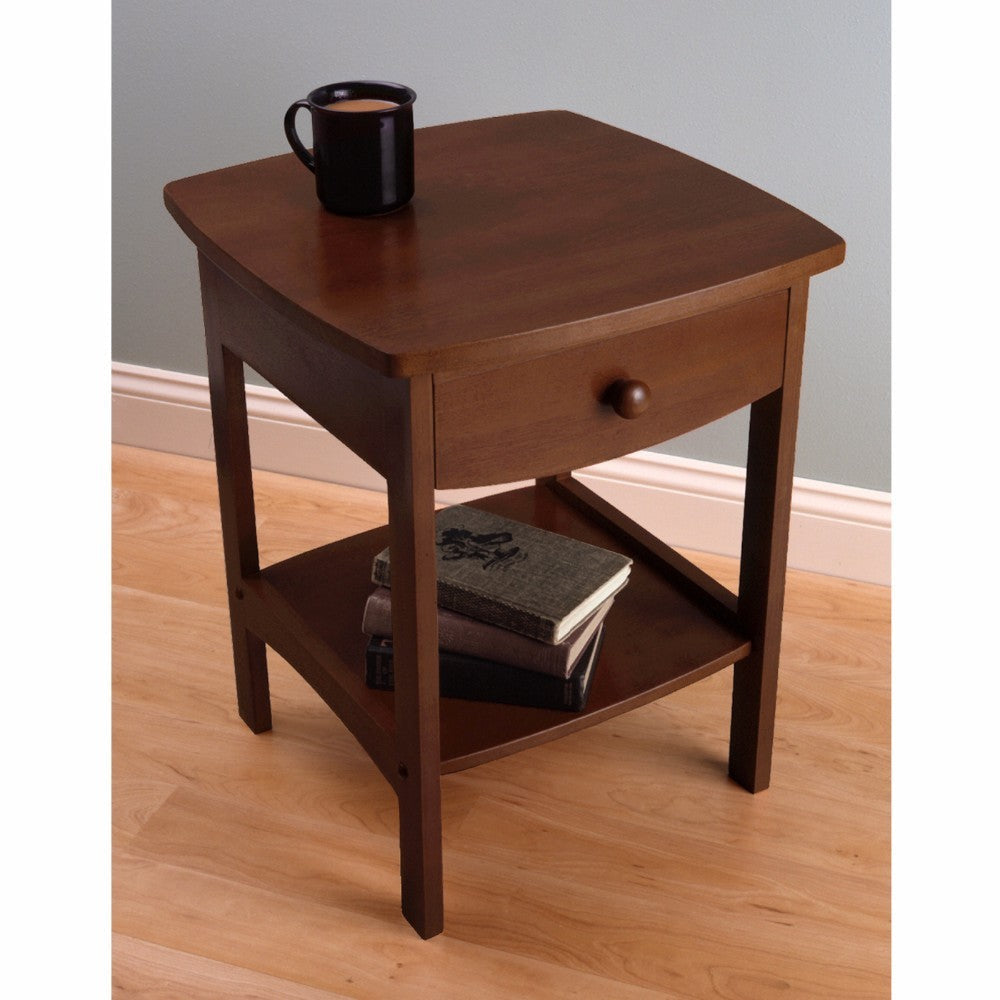 Claire Curved Accent Table Nightstand Walnut WIN-94918