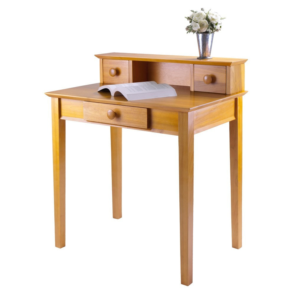 Studio Home Office Desk and Hutch Honey WIN-99333
