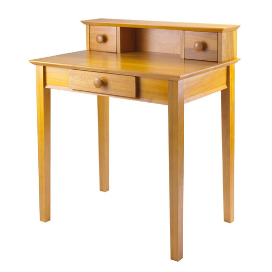 Studio Home Office Desk and Hutch, Honey