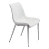 Magnus Dining Chair (Set of 2) White & Silver