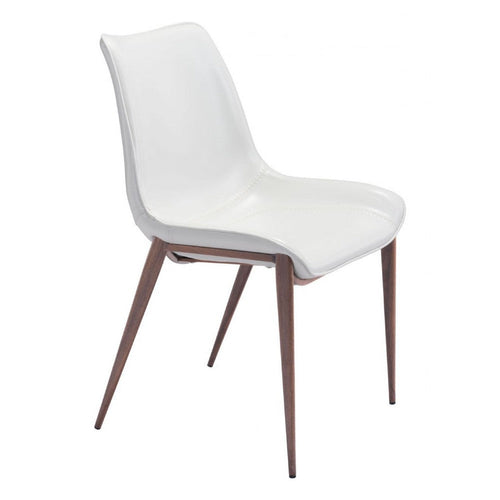 Magnus Dining Chair (Set of 2) White & Walnut