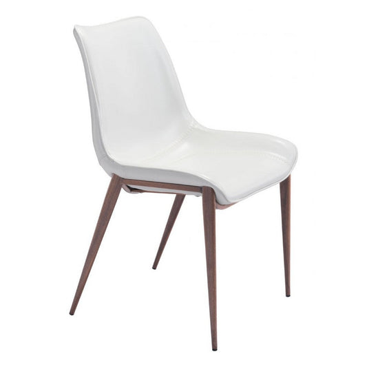 Magnus Dining Chair (Set of 2) White & Walnut