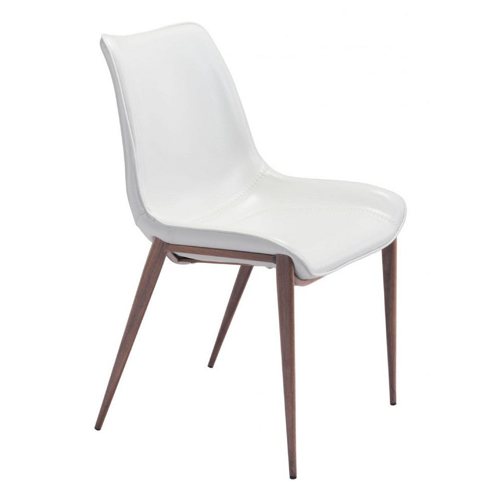 Magnus Dining Chair (Set of 2) White & Walnut