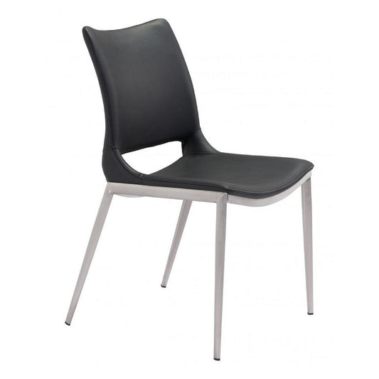 Ace Dining Chair (Set of 2) Black & Silver