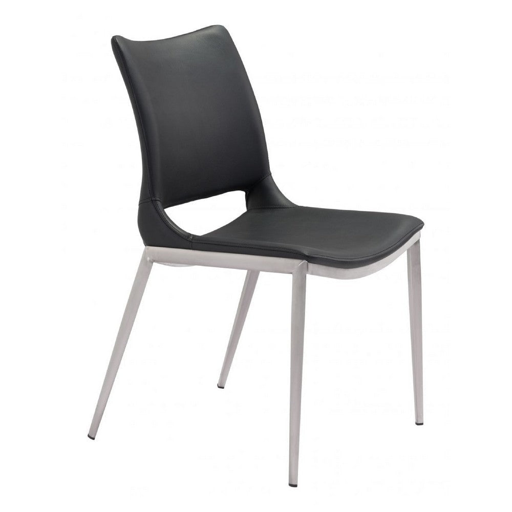 Ace Dining Chair (Set of 2) Black & Silver