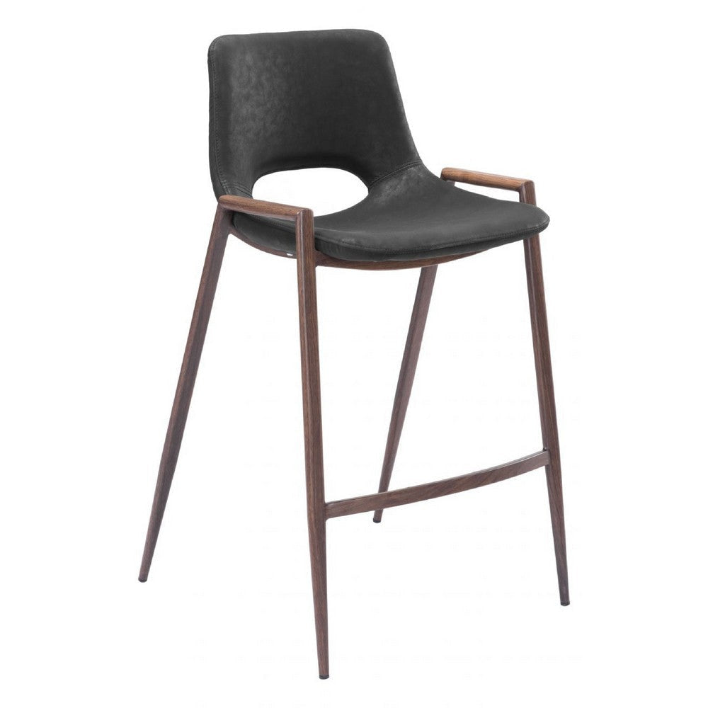 Desi Counter Stool (Set of 2) Black & Walnut