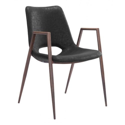 Desi Dining Chair (Set of 2) Black & Walnut