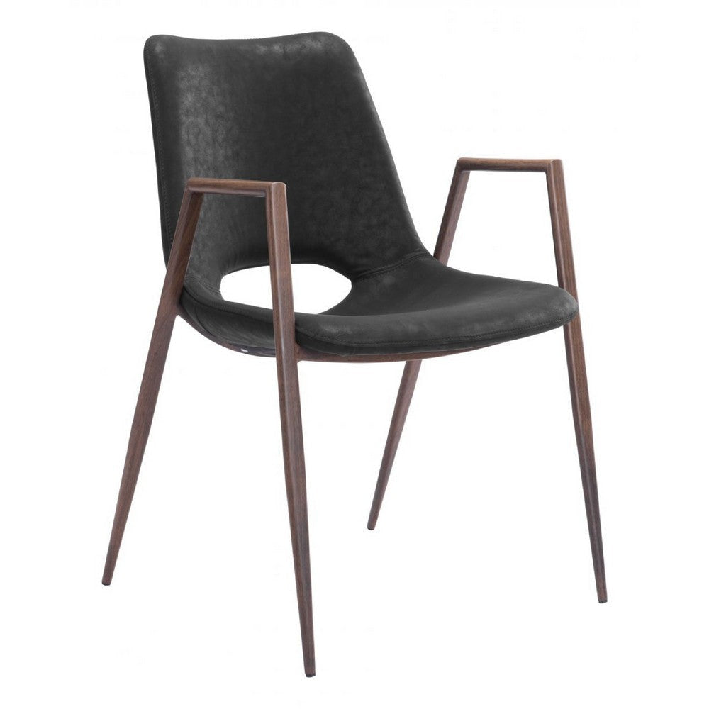 Desi Dining Chair (Set of 2) Black & Walnut