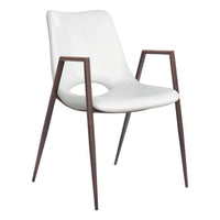 Desi Dining Chair (Set of 2) White & Walnut