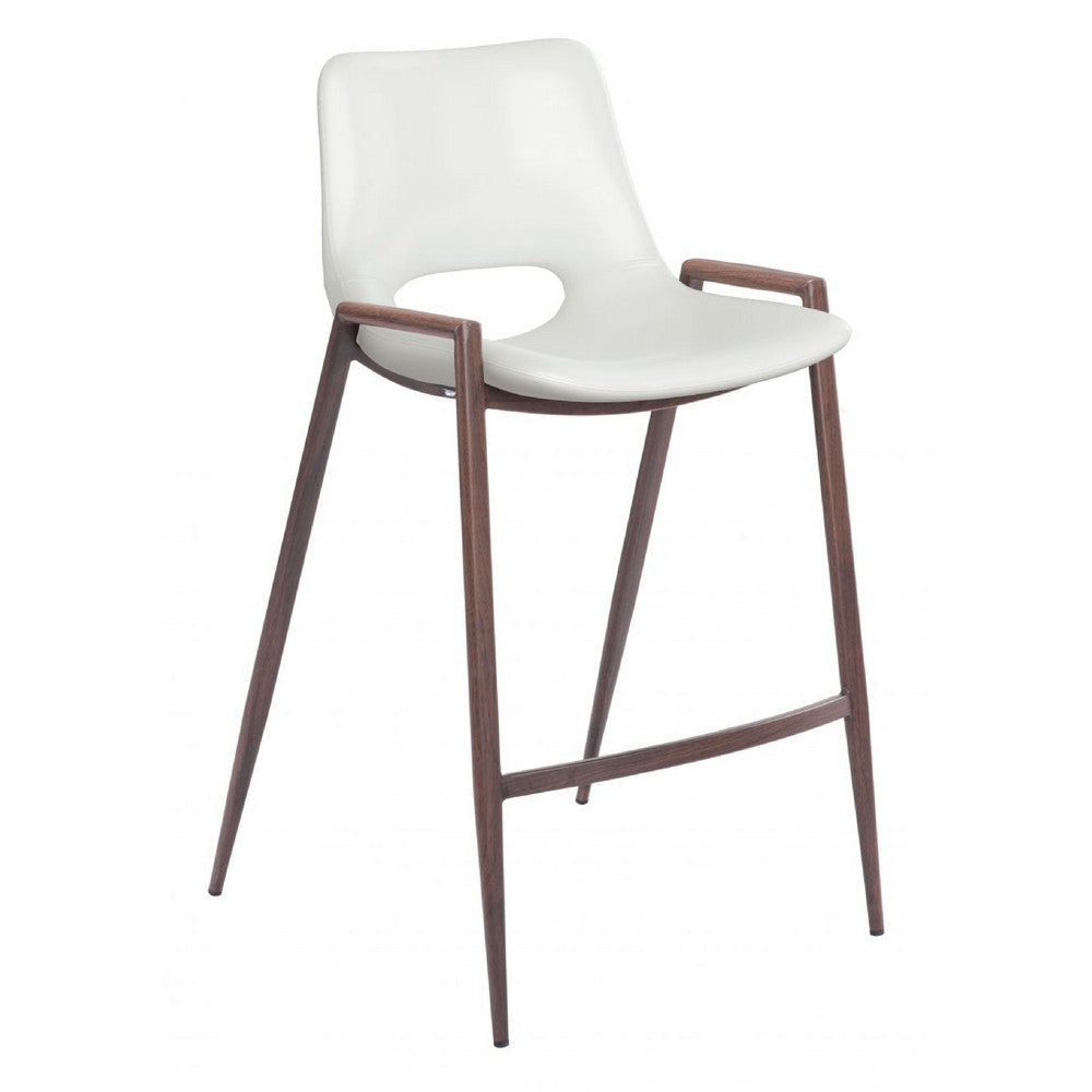 Desi Counter Stool (Set of 2) White & Walnut