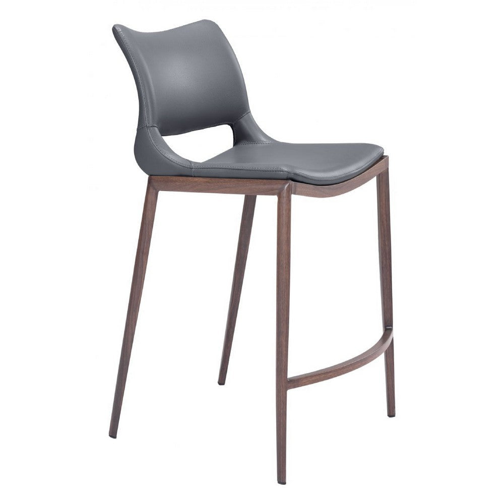 Ace Counter Stool (Set of 2) Dark Gray & Walnut