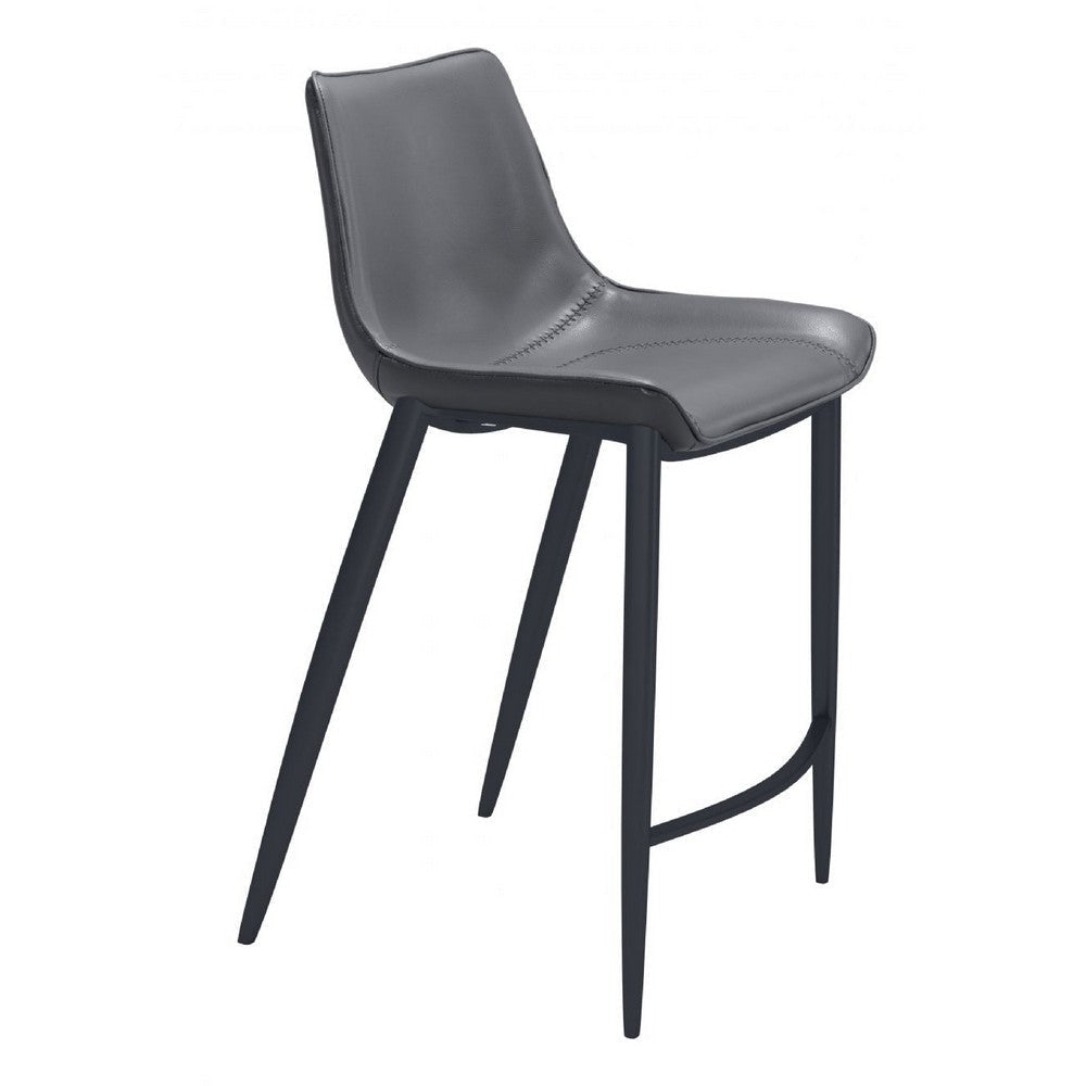 Magnus Counter Stool (Set of 2) Dark Gray & Black