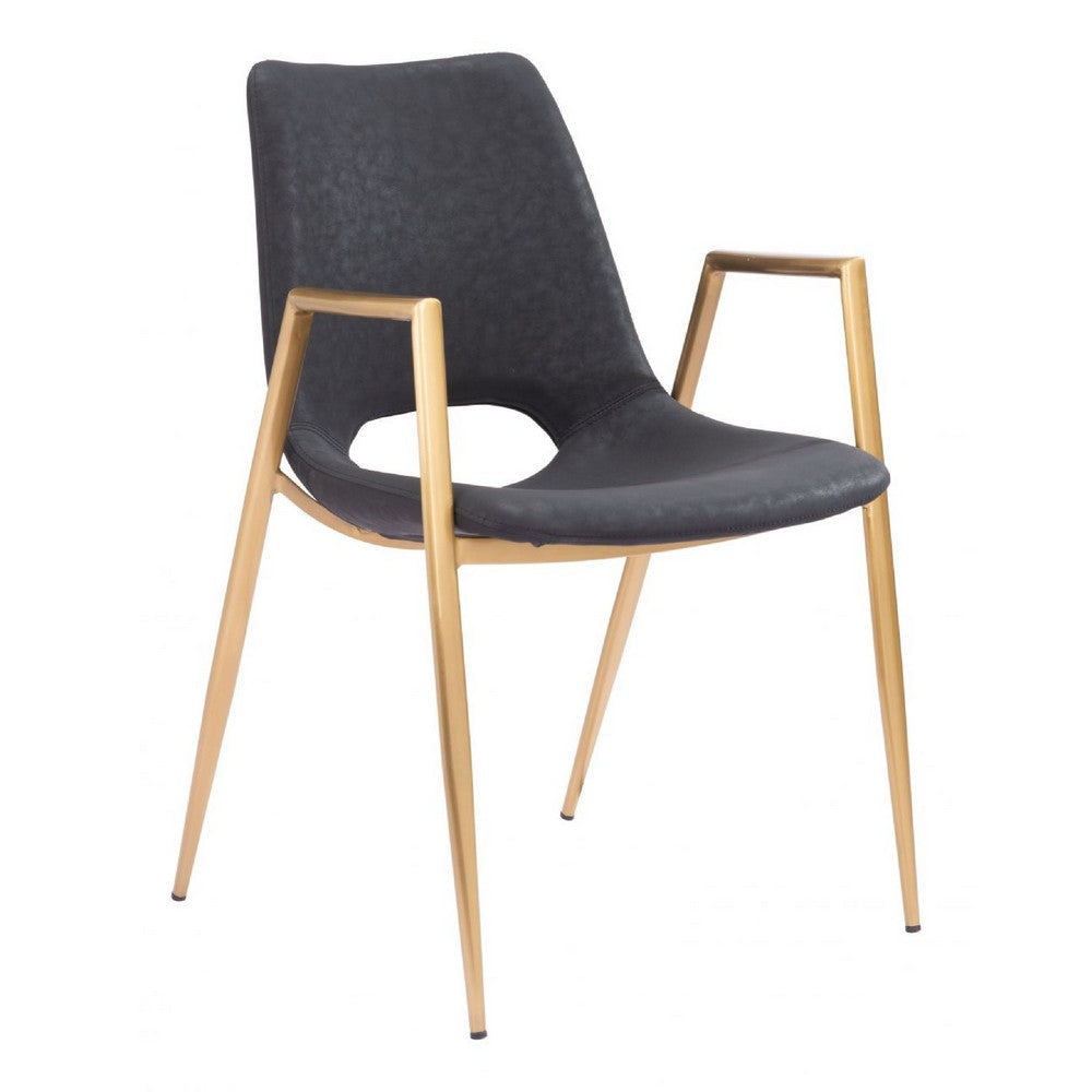 Desi Dining Chair (Set of 2) Black & Gold