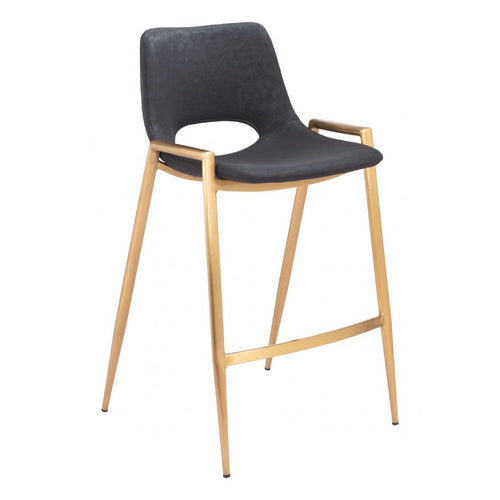 Desi Counter Stool (Set of 2) Black & Gold