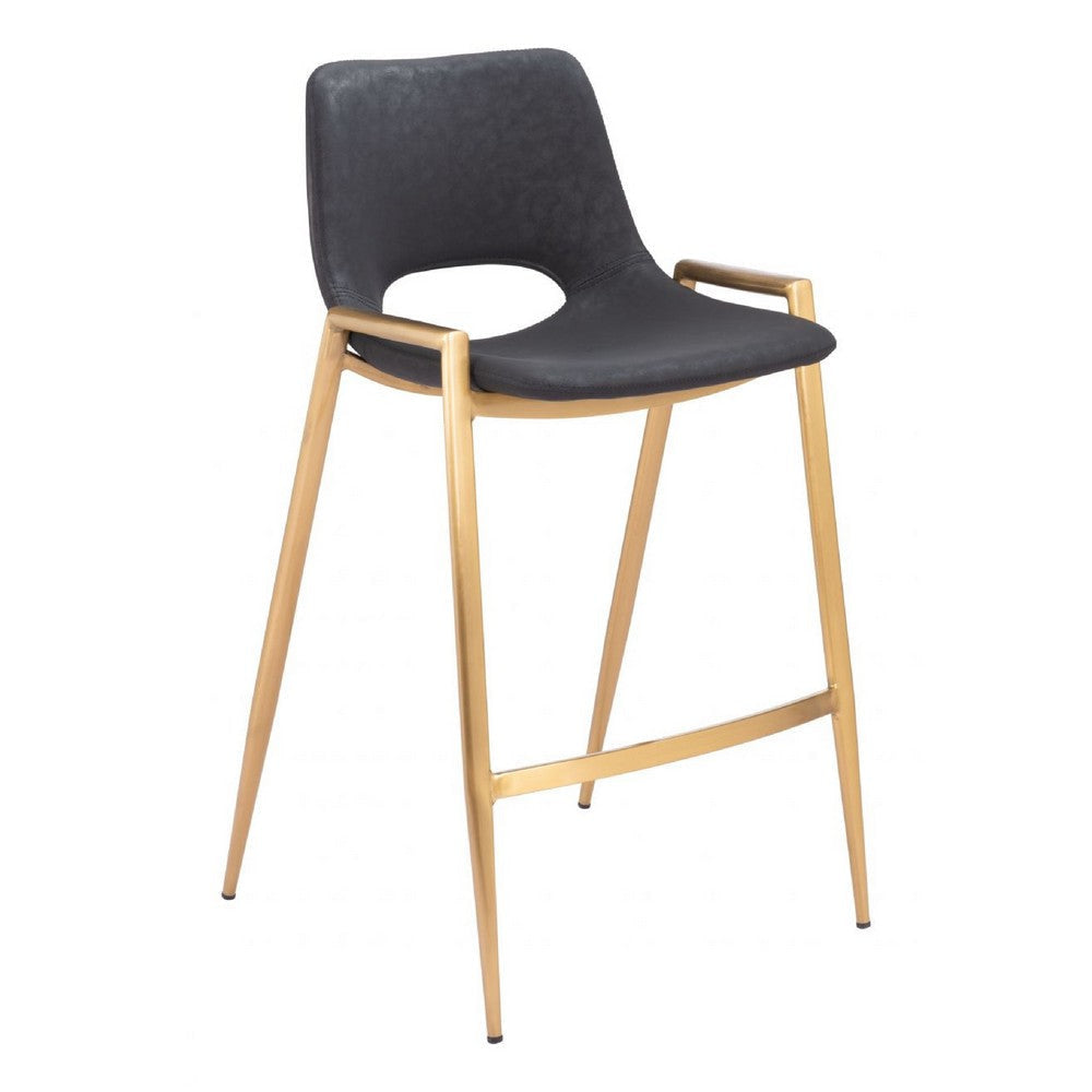 Desi Counter Stool (Set of 2) Black & Gold
