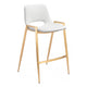 Desi Counter Stool (Set of 2) White & Gold
