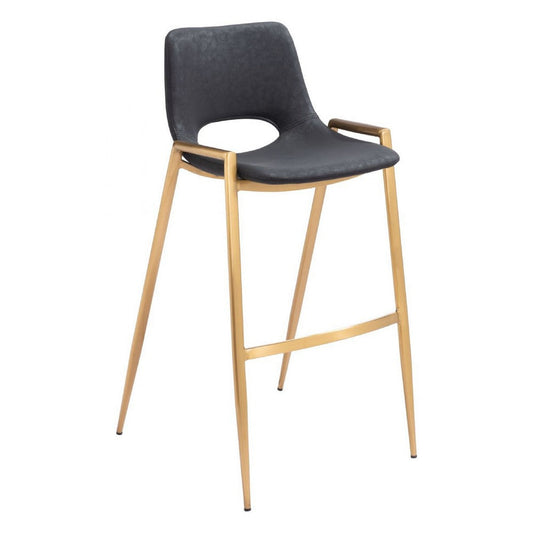 Desi Barstool (Set of 2) Black & Gold