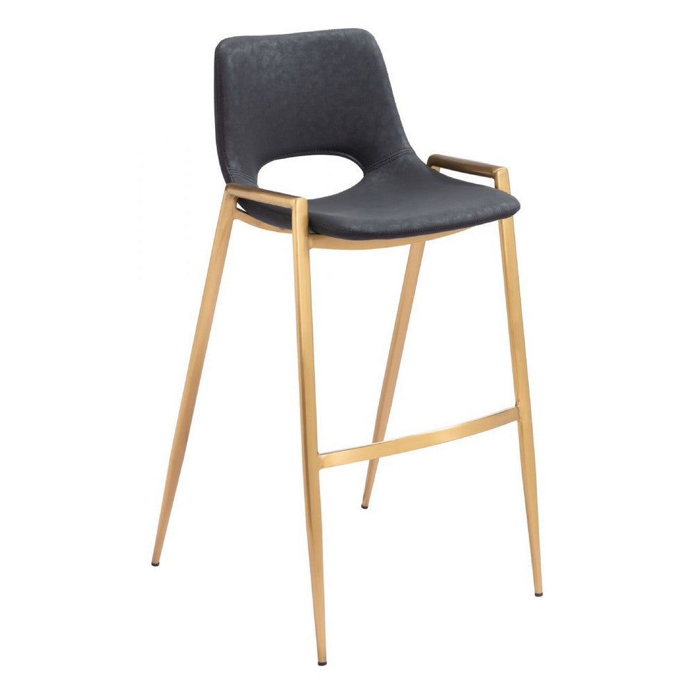 Desi Barstool (Set of 2) Black & Gold