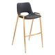 Desi Barstool (Set of 2) Black & Gold