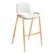 Desi Barstool (Set of 2) White & Gold