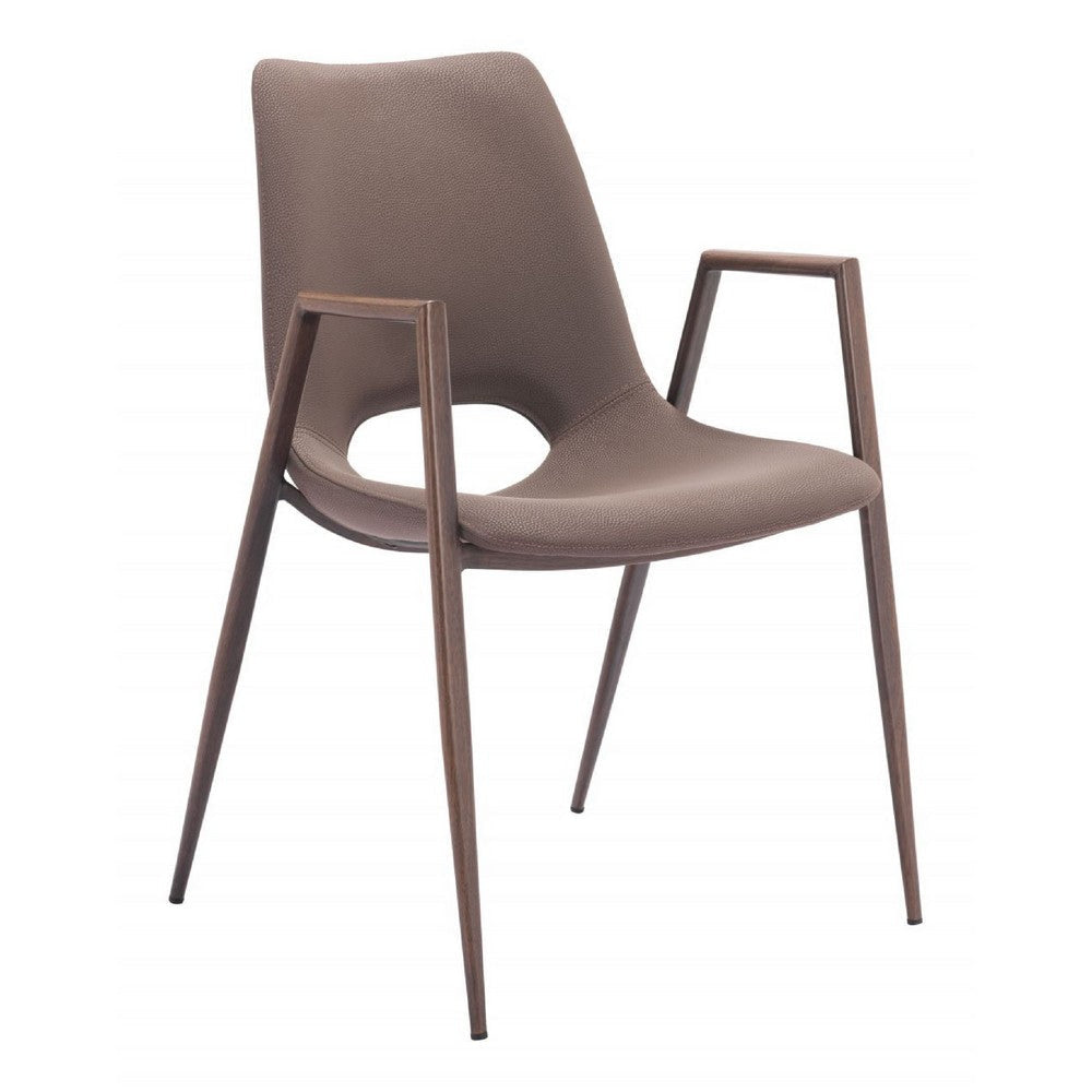 Desi Dining Chair (Set of 2) Brown & Walnut