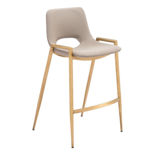 Desi Counter Stool (Set of 2) Beige & Gold