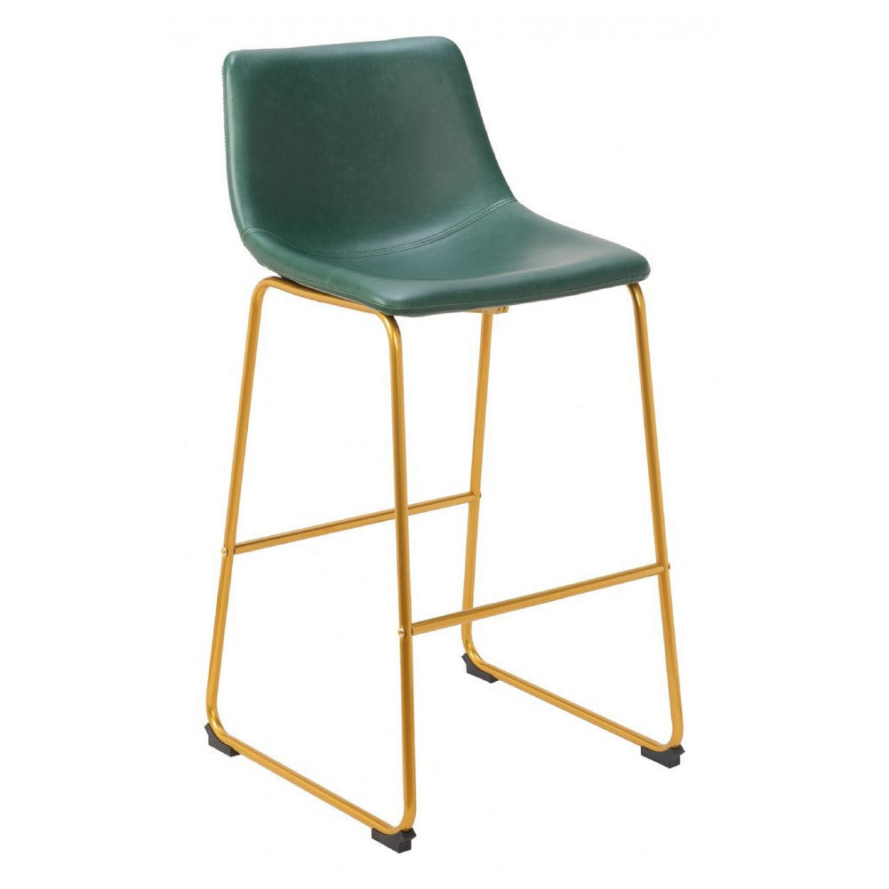 Augusta Barstool (Set of 2) Green & Gold