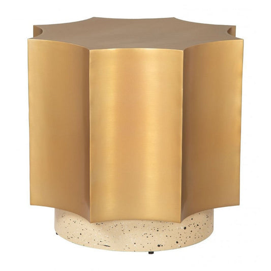 Osam Side Table Gold & Beige