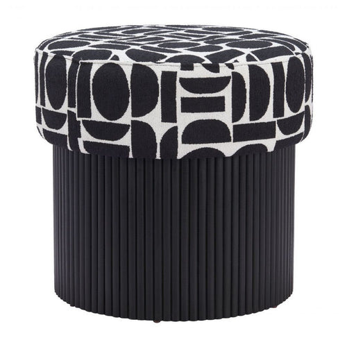 Boto Storage Ottoman Black & White