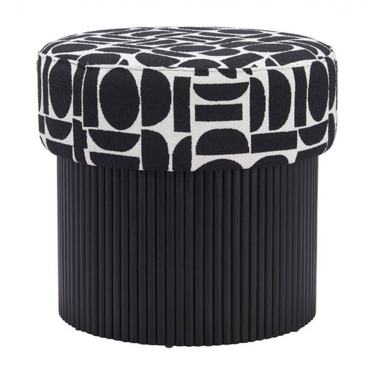 Boto Storage Ottoman Black & White