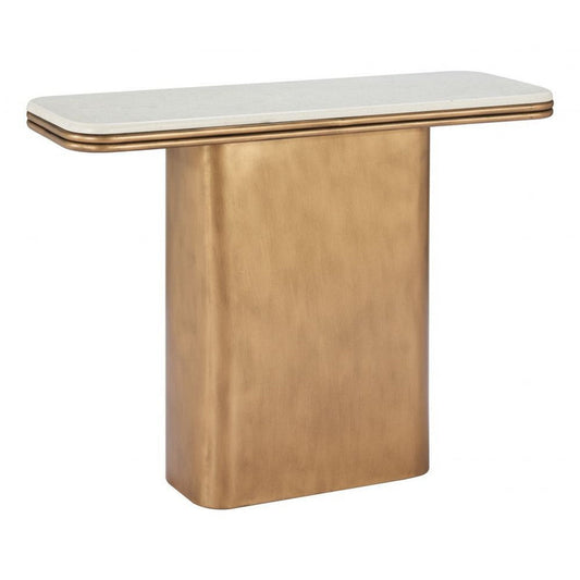 Cher Console Table White & Brass