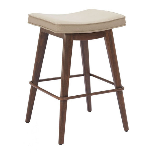 Divat Counter Stool (Set of 2) Beige & Walnut