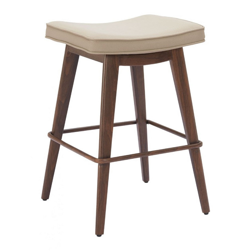 Divat Counter Stool (Set of 2) Beige & Walnut