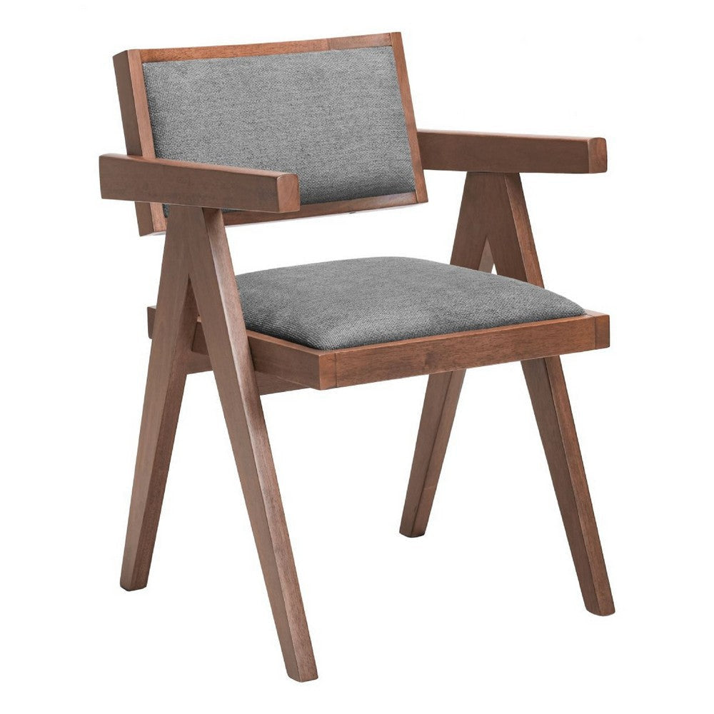 Delhi Dining Chair (Set of 2) Gray & Walnut