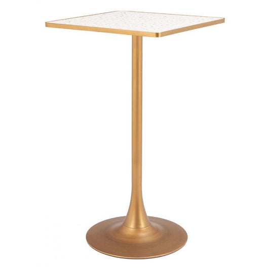 Spot Bar Table Beige & Gold