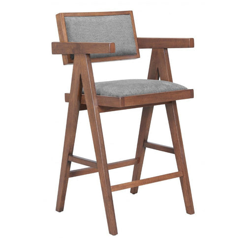 Delhi Counter Stool (Set of 2) Gray & Walnut