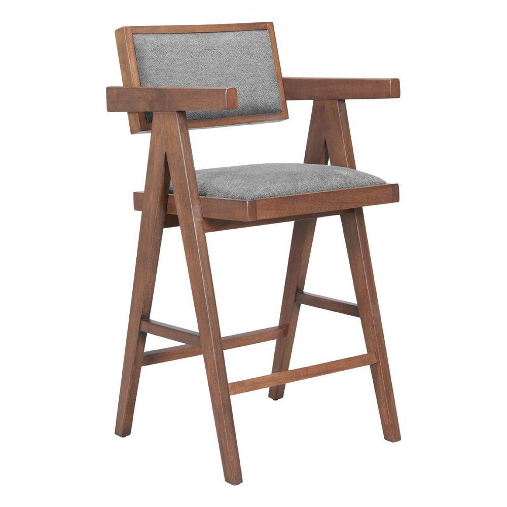 Delhi Counter Stool (Set of 2) Gray & Walnut