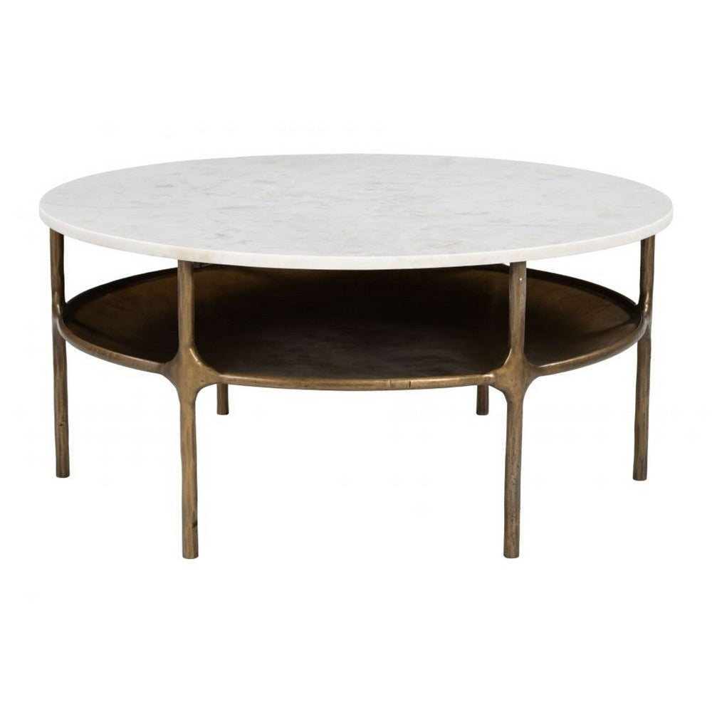 Bild Coffee Table White & Brass