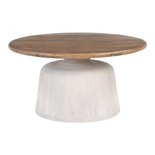 Goblet Coffee Table Brown & White