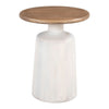 Goblet Side Table Brown & White